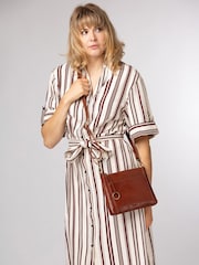 Conkca Brown 'Yew' Leather Cross-Body Bag - Image 1 of 6