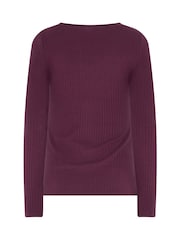 Berry Red & Ivory White - Long Tall Sally Rebraste Majice sa čamac izrezom 2 Paket - Slika 9 od 9
