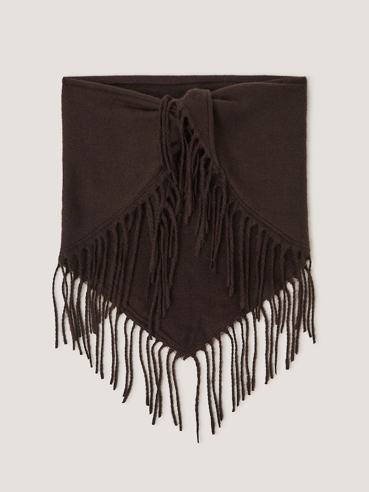 Monsoon Brown Beatrice Knit Triangle Scarf - Image 1 of 2 Monsoon Brown Beatrice Knit Triangle Scarf - Image 1 of 2
