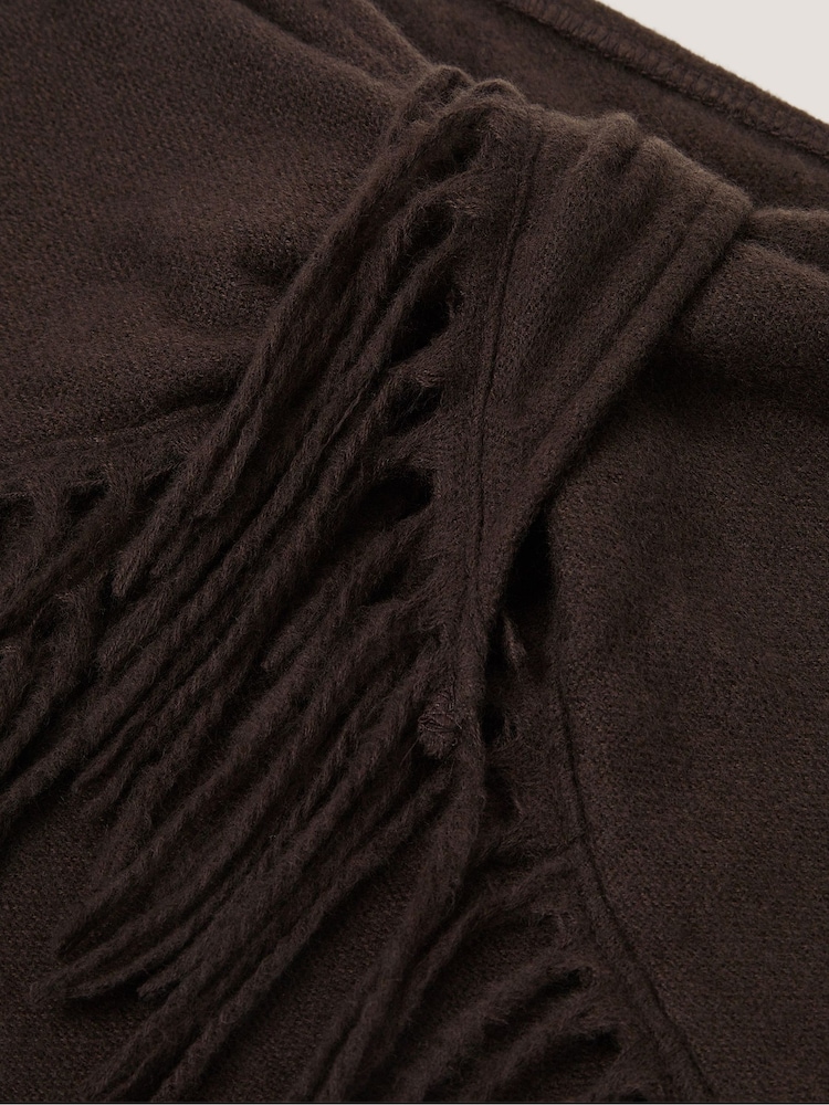 Monsoon Brown Beatrice Knit Triangle Scarf - Image 2 of 2 Monsoon Brown Beatrice Knit Triangle Scarf - Image 2 of 2