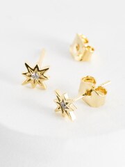 Estella Bartlett Gold Cosmic Star Stud Earrings Cubic Zirconia - Image 1 of 3