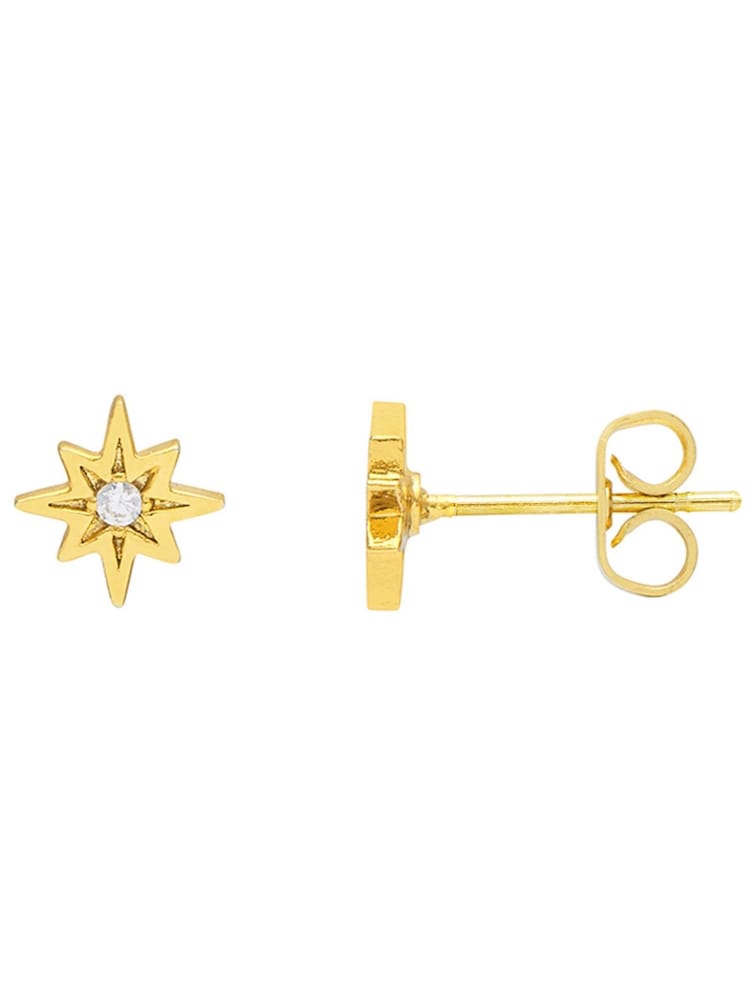 Estella Bartlett Gold Cosmic Star Stud Earrings Cubic Zirconia - Image 2 of 3 Estella Bartlett Gold Cosmic Star Stud Earrings Cubic Zirconia - Image 2 of 3