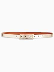 Tan/Gold Leather Reversible Jeans Belt - Image 2 of 5