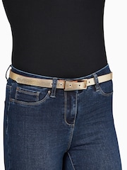 Tan/Gold Leather Reversible Jeans Belt - Image 5 of 5