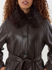 Threadbare Faux Fur Collar Shacket - Imagen 4 de 5