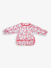 JoJo Maman Bébé Pink Strawberry Deluxe Sleeved Bib - Image 4 of 4
