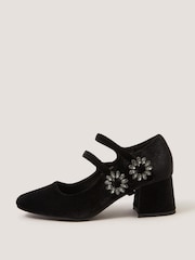Monsoon Black Symone Velvet Mary Jane Block Heels - Image 2 of 3