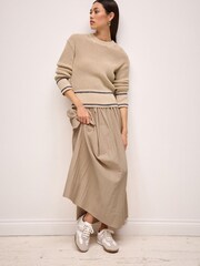 Ecru Tipped Rib Detail Stitch Jumper - Image 3 of 6