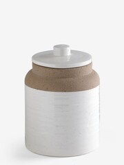 White Kya Storage Jar Textured - Image 1 of 1