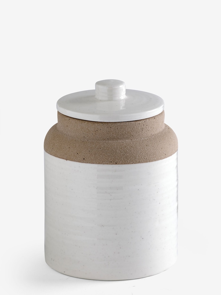 White Kya Storage Jar Textured - Image 1 of 1