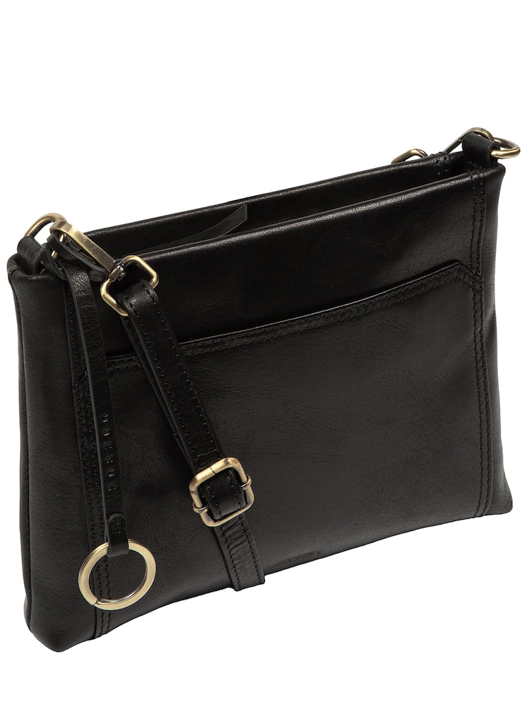 Conkca Black 'Yew' Leather Cross-Body Bag - Image 6 of 6