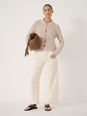 Hush White Crochet Cotton Long Sleeve Cardigan - Image 3 of 5