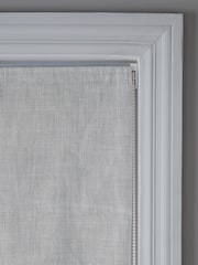 Light Grey Ready Made Blackout Roman Blind Textured Tassel Edge - Image 4 of 8