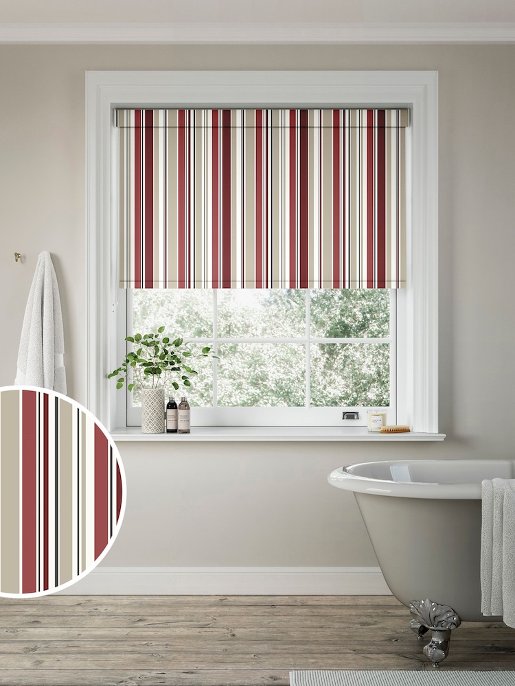 Red Chindi Made to Measure Roller Blind - Image 1 of 6