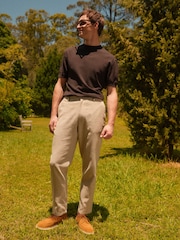 Stone Textured Linen Blend Trousers - Image 2 of 9