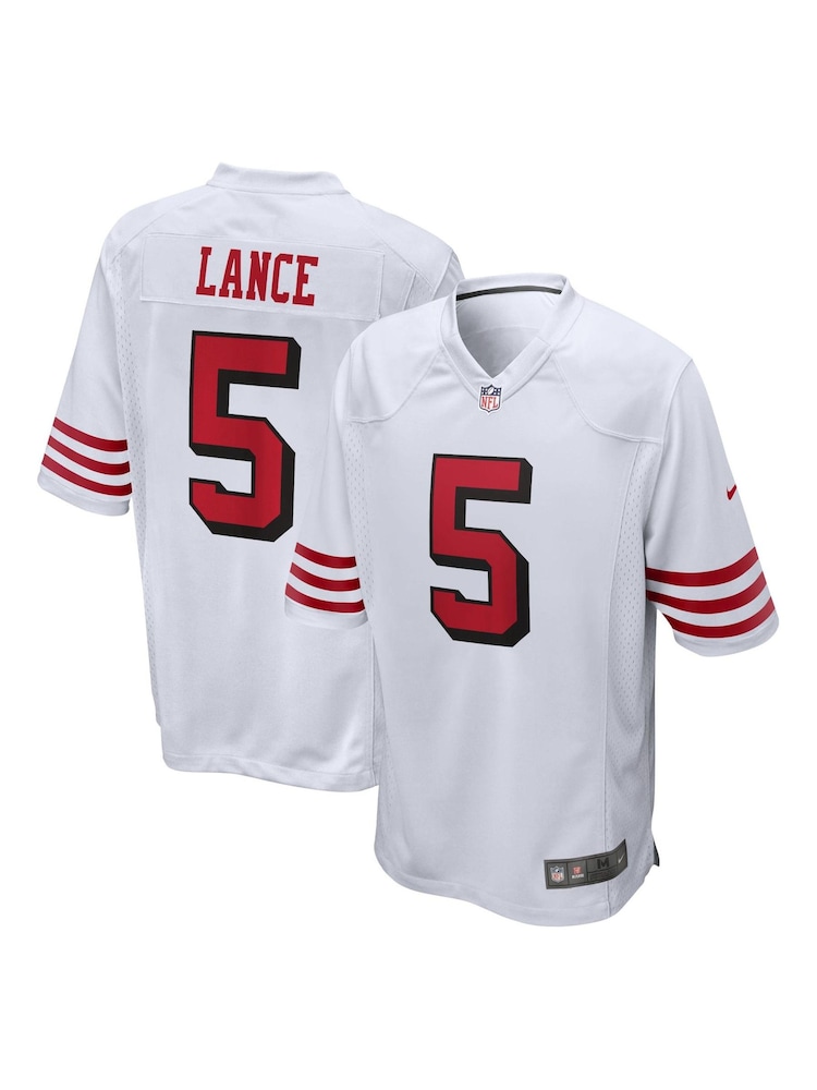 Nike White NFL San Francisco 49ers Secondary Alternate Jersey - Trey Lance - Image 1 of 3 Nike White NFL San Francisco 49ers Secondary Alternate Jersey - Trey Lance - Image 1 of 3