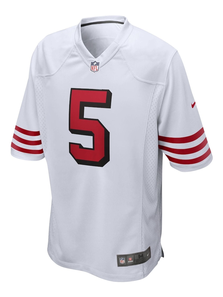 Nike White NFL San Francisco 49ers Secondary Alternate Jersey - Trey Lance - Image 2 of 3 Nike White NFL San Francisco 49ers Secondary Alternate Jersey - Trey Lance - Image 2 of 3