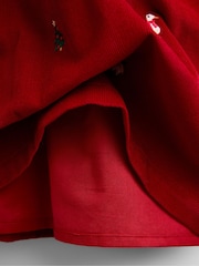 JoJo Maman Bébé Red Christmas Embroidered Cord Dress - Image 4 of 4