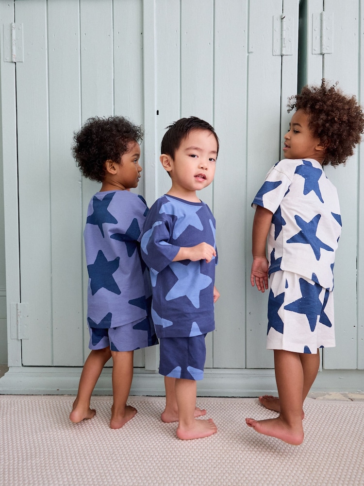 Marineblau/Weiß, Sterne - Kurze Pyjamas, 3er-Pack (9 Monate–12 Jahre) - Bild 1 von 7 Marineblau/Weiß, Sterne - Kurze Pyjamas, 3er-Pack (9 Monate–12 Jahre) - Bild 1 von 7