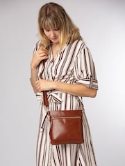 Conkca Brown 'Dove' Leather Cross-Body Bag - Image 2 of 6