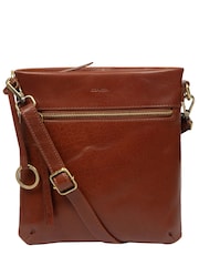Conkca Brown 'Dove' Leather Cross-Body Bag - Image 3 of 6