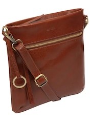 Conkca Brown 'Dove' Leather Cross-Body Bag - Image 5 of 6