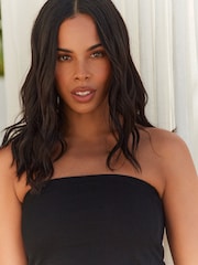 Black Cotton Rich Bandeau Boobtube Top - Image 4 of 5