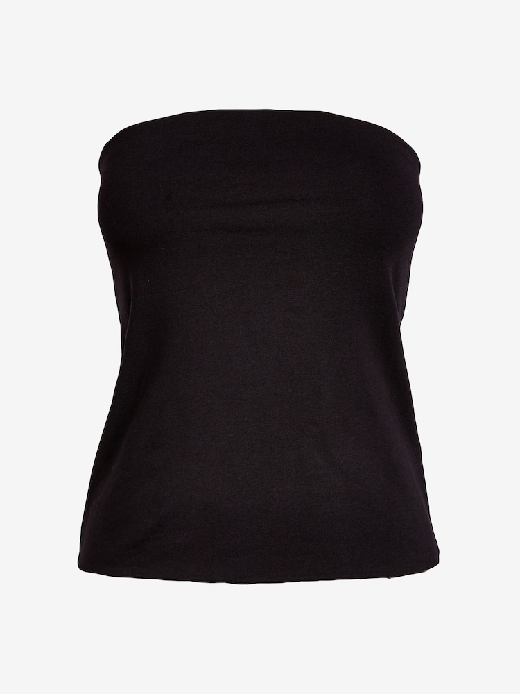 Black Cotton Rich Bandeau Boobtube Top - Image 5 of 5