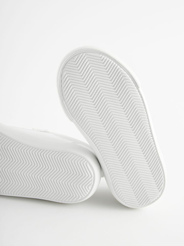 White Wide Fit (G) Touch Fastening Elastic Lace Trainers - Image 5 of 5