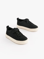 Black Wide Fit (G) Touch Fastening Elastic Lace Trainers - Image 1 of 5