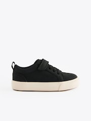 Black Wide Fit (G) Touch Fastening Elastic Lace Trainers - Image 2 of 5