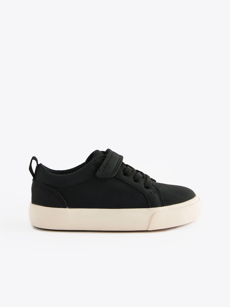 Black Wide Fit (G) Touch Fastening Elastic Lace Trainers - Image 2 of 5