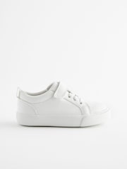 White Standard Fit (F) Touch Fastening Elastic Lace Trainers - Image 2 of 5