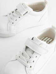 White Standard Fit (F) Touch Fastening Elastic Lace Trainers - Image 3 of 5