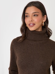 Threadbare Brown Turtle Neck Maxi Jumper Dress - Image 4 of 5