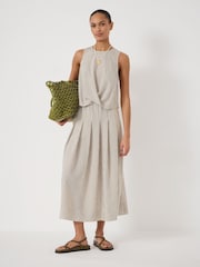 Hush Green Ivy Pleated Stripe Midi Skirt - Image 3 of 6