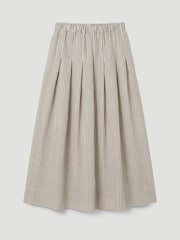 Hush Green Ivy Pleated Stripe Midi Skirt - Image 6 of 6