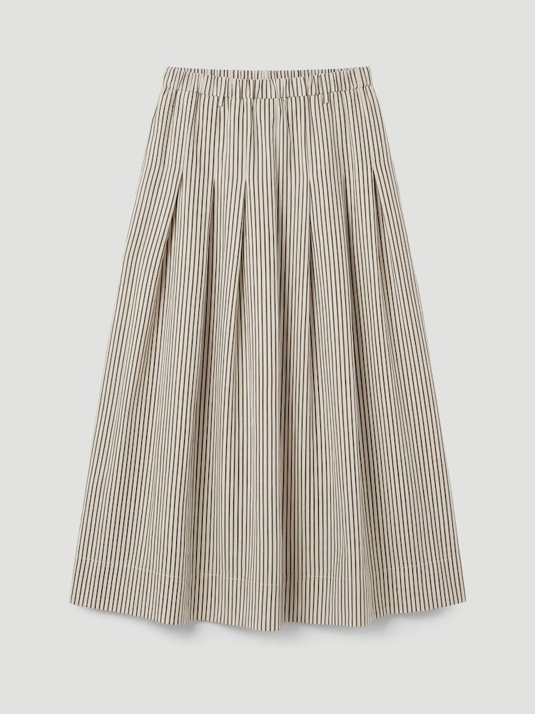 Hush Green Ivy Pleated Stripe Midi Skirt - Image 6 of 6