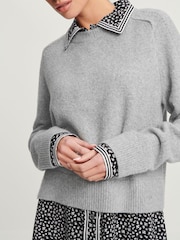 Grey Floral Shirt Layer Jumper - Image 4 of 6