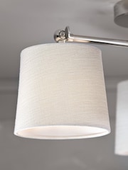 Brushed Chrome Woodstock 3 Light Flush Ceiling Light - Image 2 of 8