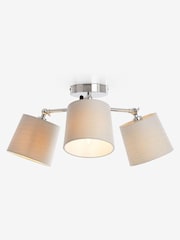 Brushed Chrome Woodstock 3 Light Flush Ceiling Light - Image 3 of 8