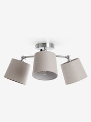 Brushed Chrome Woodstock 3 Light Flush Ceiling Light - Image 4 of 8