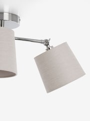Brushed Chrome Woodstock 3 Light Flush Ceiling Light - Image 6 of 8