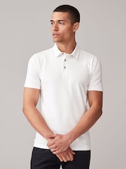 White/Grey/Black Muscle Fit Short Sleeve Jersey Polo Shirts 3 Pack - Image 4 of 9