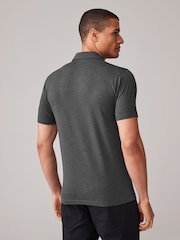 White/Grey/Black Muscle Fit Short Sleeve Jersey Polo Shirts 3 Pack - Image 6 of 9