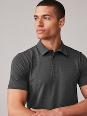 White/Grey/Black Muscle Fit Short Sleeve Jersey Polo Shirts 3 Pack - Image 7 of 9