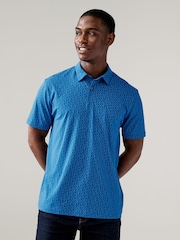 Blues/Green/White/Pink Print Regular Fit Regular Fit Short Sleeve Jersey Polo Shirts 5 Pack - Image 10 of 17