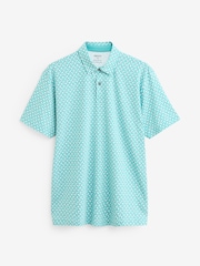 Blues/Green/White/Pink Print Regular Fit Regular Fit Short Sleeve Jersey Polo Shirts 5 Pack - Image 13 of 17