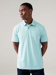Blues/Green/White/Pink Print Regular Fit Regular Fit Short Sleeve Jersey Polo Shirts 5 Pack - Image 7 of 17