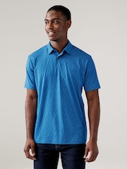 Blues/Green/White/Pink Print Regular Fit Regular Fit Short Sleeve Jersey Polo Shirts 5 Pack - Image 9 of 17